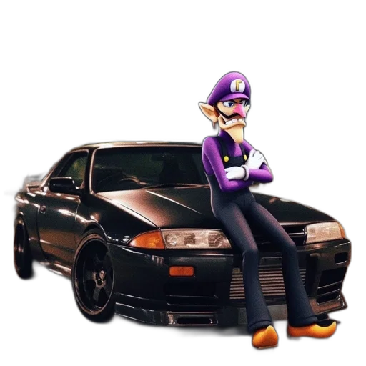 car, animal, hat, weapon, pixel art, concept art, vaporwave, 3d render transparent PNG cut-out