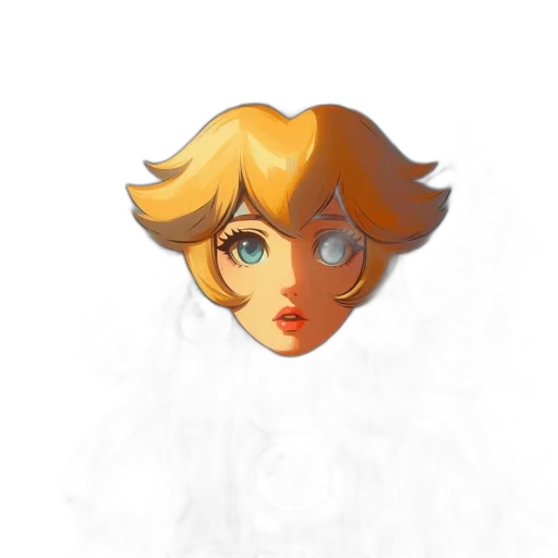 face, mask, hair, crown, pixel art, concept art, watercolor, 3d render transparent PNG cut-out
