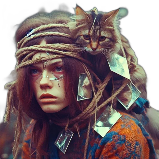 mask, face, animal, hat, fantasy art, cyberpunk, photorealistic, concept art transparent PNG cut-out