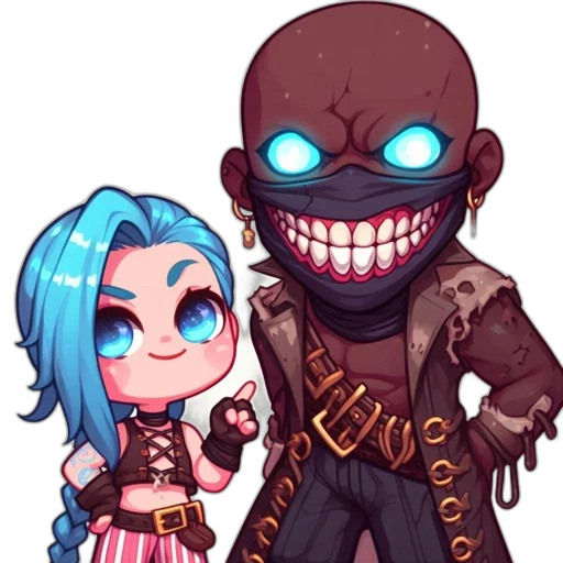 pixel art, concept art, cyberpunk, cartoon, dark, blue, two, animated transparent PNG cut-out
