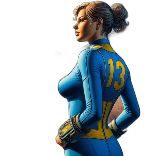 dress, jacket, comic book art, concept art, fantasy art, photorealistic, blue, woman transparent PNG cut-out