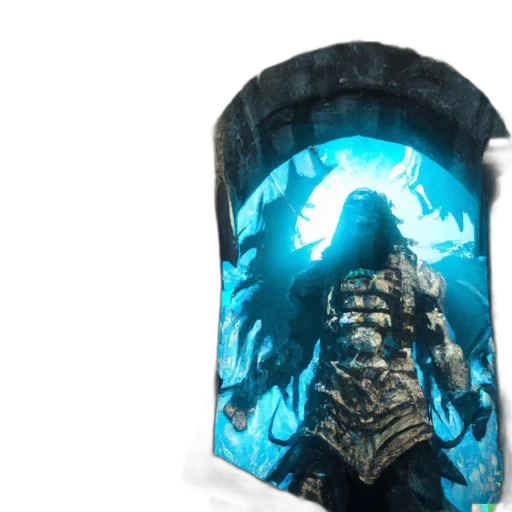 bottle, dress, jacket, mask, concept art, fantasy art, 3d render, underwater transparent PNG cut-out