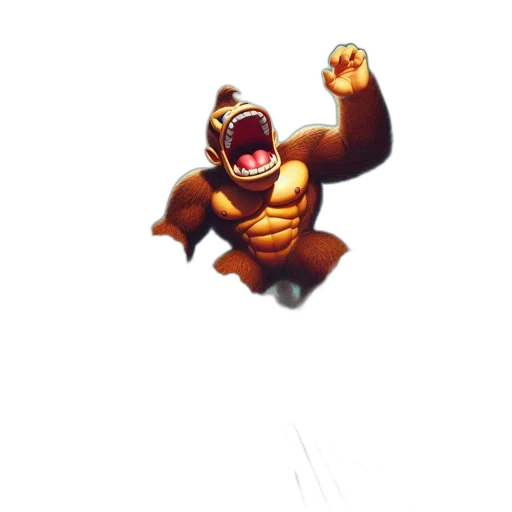creature, animal, staff, concept art, comic book art, pixel art, 3d render, intimidating transparent PNG cut-out