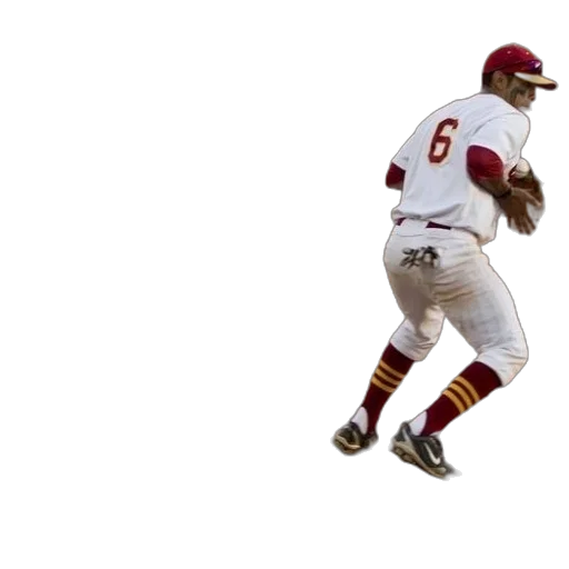baseball, player, white, uniform, number, running, towards, base transparent PNG cut-out