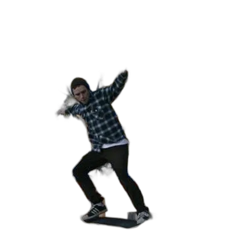 jacket, shoes, staff, 3d render, skateboarder, plaid, shirt, performs transparent PNG cut-out