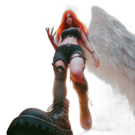concept art, fantasy art, 3d render, photorealistic, urban, setting, woman, vivid transparent PNG cut-out