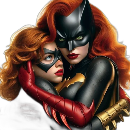 comic book art, concept art, photorealistic, fantasy art, two, characters, one, red transparent PNG cut-out