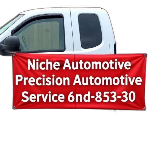 red, banner, white, text, displayed, front, truck, reads transparent PNG cut-out