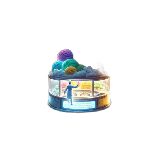 food, jewelry, crown, weapon, 3d render, vaporwave, concept art, underwater transparent PNG cut-out