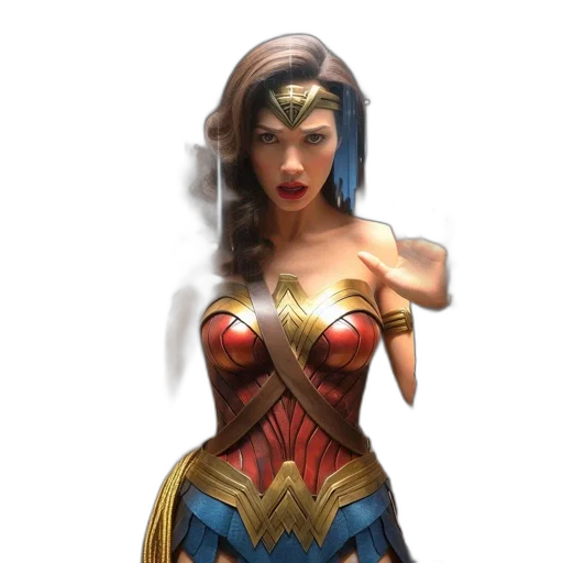 jewelry, comic book art, concept art, fantasy art, 3d render, wonder, woman, figurine transparent PNG cut-out