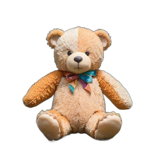 brown, teddy, bear, bowtie, sits, grassy, patch, amidst transparent PNG cut-out