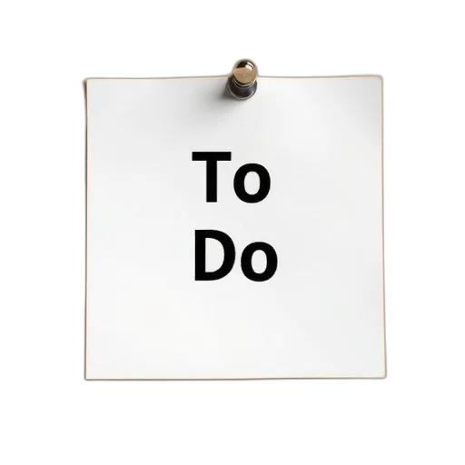 jewelry, staff, white, sticky, note, black, text, reading transparent PNG cut-out