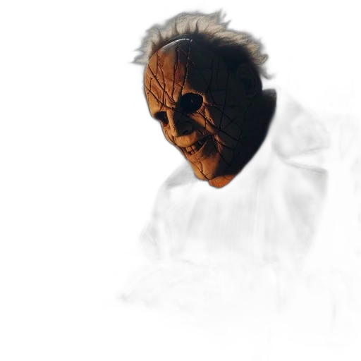 mask, face, creature, staff, photorealistic, concept art, 3d render, pixel art transparent PNG cut-out