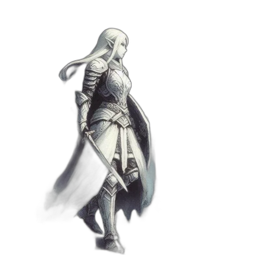 sword, weapon, staff, dress, concept art, fantasy art, 3d render, comic book art transparent PNG cut-out