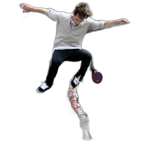 shoes, photorealistic, concept art, 3d render, man, performs, skateboard, trick transparent PNG cut-out