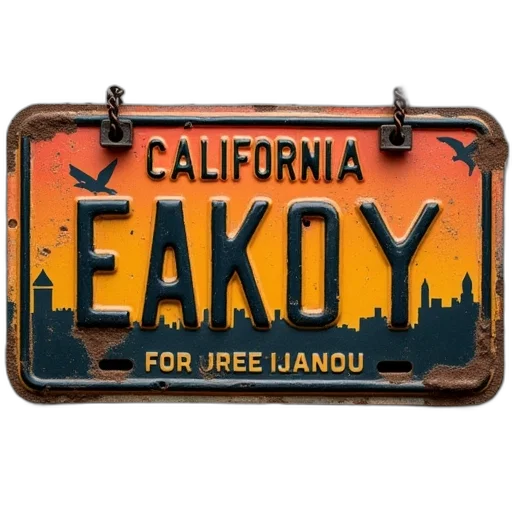 california, license, plate, bats transparent PNG cut-out