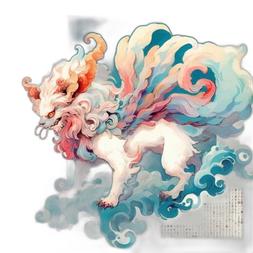 dragon, creature, staff, animal, concept art, fantasy art, watercolor, pixel art transparent PNG cut-out