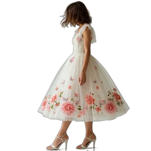 dress, photorealistic, person, sheer transparent PNG cut-out