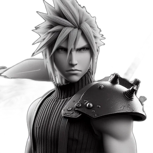 dragon, sword, weapon, fantasy art, concept art, photorealistic, 3d render, monochrome transparent PNG cut-out