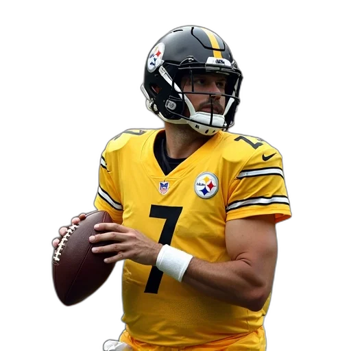 photorealistic, pittsburgh, steelers, quarterback, shown, during, nfl, game transparent PNG cut-out