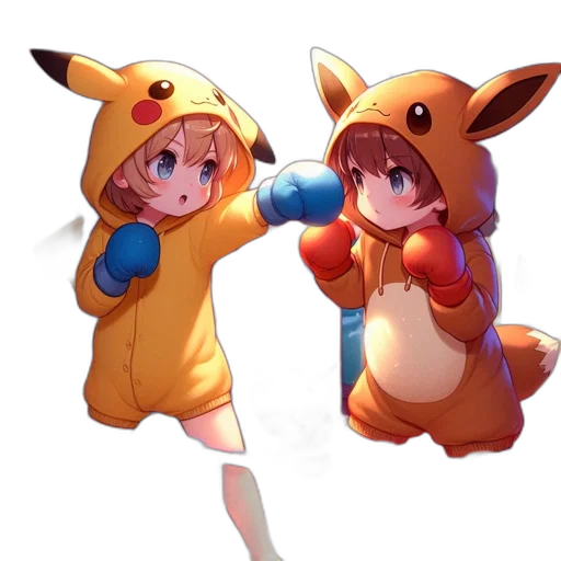weapon, animal, concept art, pixel art, 3d render, anime, two, costumed transparent PNG cut-out