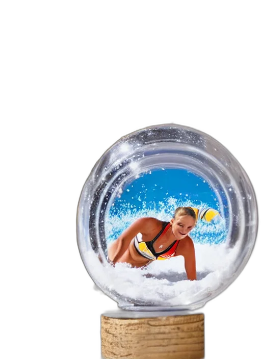 photorealistic, underwater, snow, globe transparent PNG cut-out