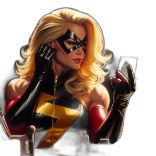comic book art, concept art, cartoon, pixel art, female, superhero, possibly, marvel transparent PNG cut-out