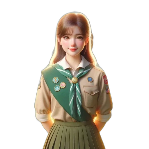 jacket, staff, 3d render, photorealistic, concept art, fantasy art, green, young transparent PNG cut-out