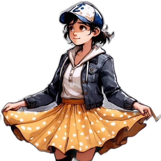 hat, dress, jacket, staff, concept art, watercolor, anime, pixel art transparent PNG cut-out