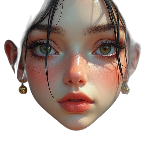 face, mask, jewelry, crown, photorealistic, fantasy art, concept art, 3d render transparent PNG cut-out