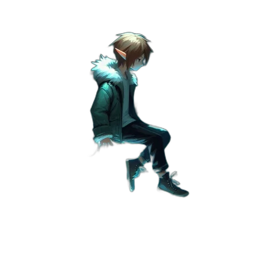 jacket, robot, creature, mask, concept art, pixel art, 3d render, cyberpunk transparent PNG cut-out