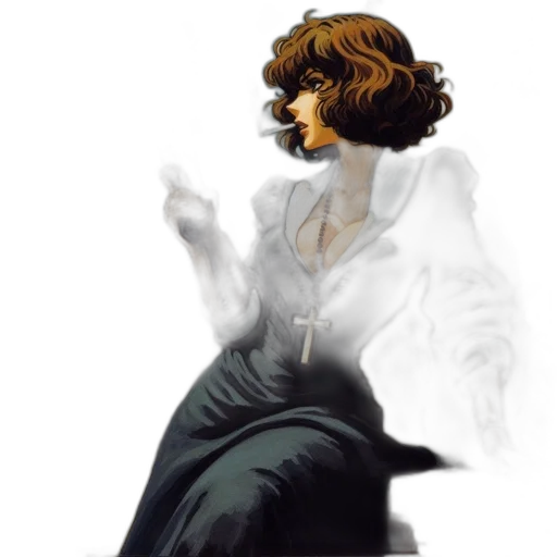 dress, photorealistic, concept art, oil painting, fantasy art, fire, monochrome, dark transparent PNG cut-out