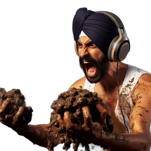 hair, intensely, emotional, scene, features, man, turban, casual transparent PNG cut-out