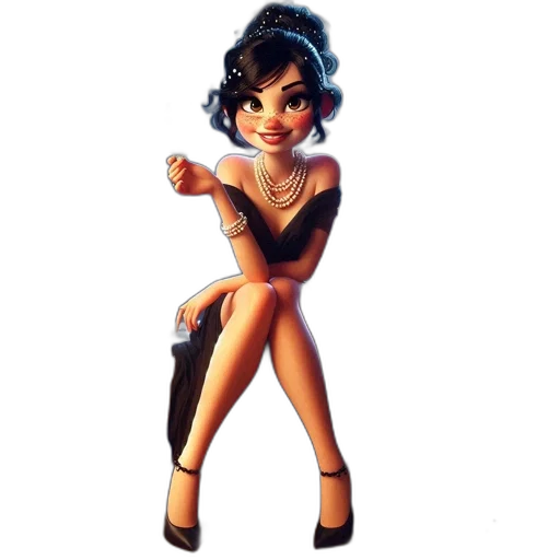 dress, jewelry, staff, concept art, cartoon, 3d render, fantasy art, animated transparent PNG cut-out