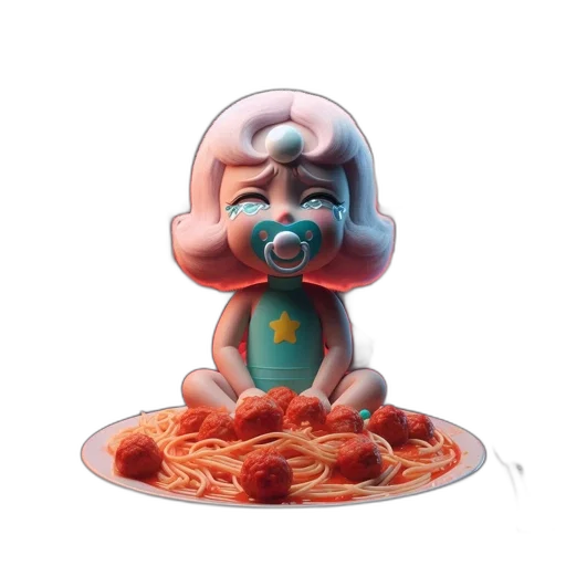 food, creature, face, concept art, 3d render, vaporwave, pixel art, animated transparent PNG cut-out