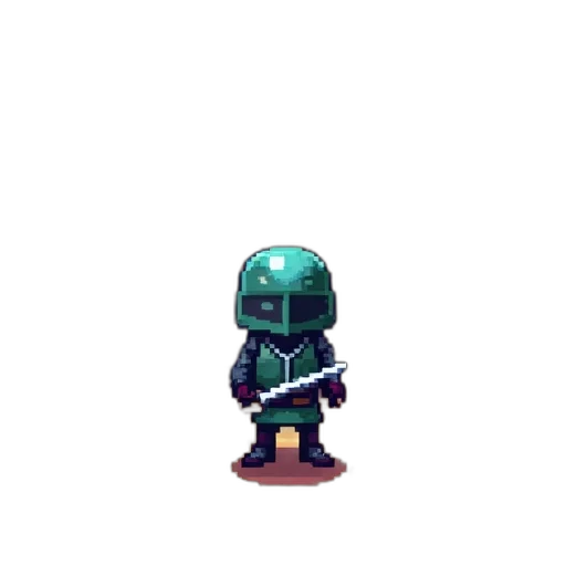robot, creature, staff, weapon, pixel art, concept art, 3d render, cyberpunk transparent PNG cut-out