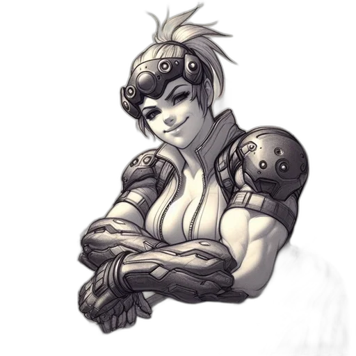 robot, weapon, concept art, fantasy art, pixel art, cyberpunk, monochrome, futuristic transparent PNG cut-out