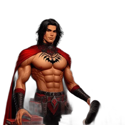 comic book art, 3d render, fantasy art, concept art, red, against, red-tinted, cityscape transparent PNG cut-out