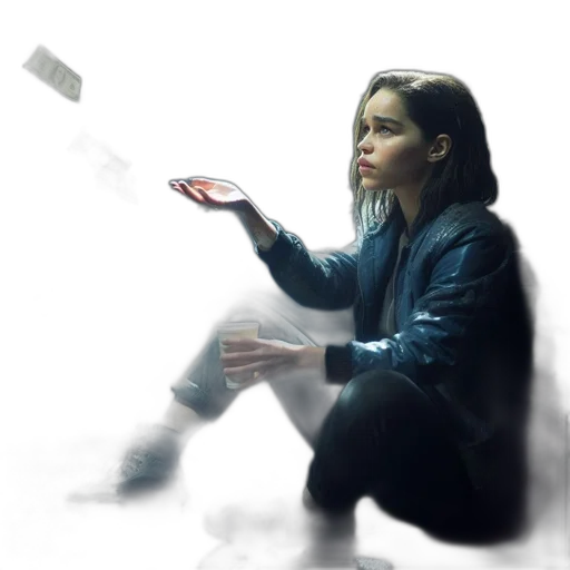 jacket, weapon, robot, concept art, photorealistic, comic book art, cyberpunk, neon lights transparent PNG cut-out