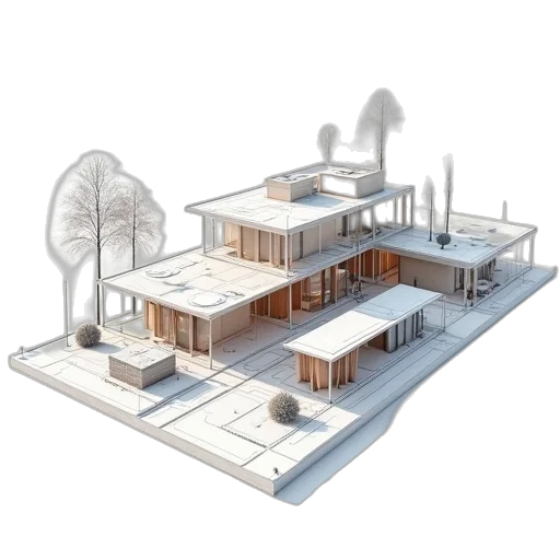building, 3d render, concept art, photorealistic transparent PNG cut-out