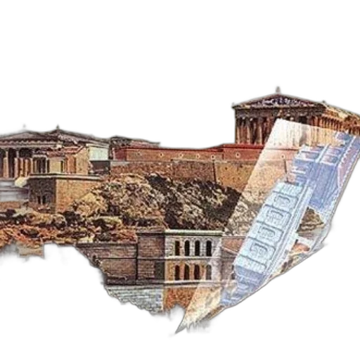 building, concept art, photorealistic, city street, rain, image, collage, ancient transparent PNG cut-out