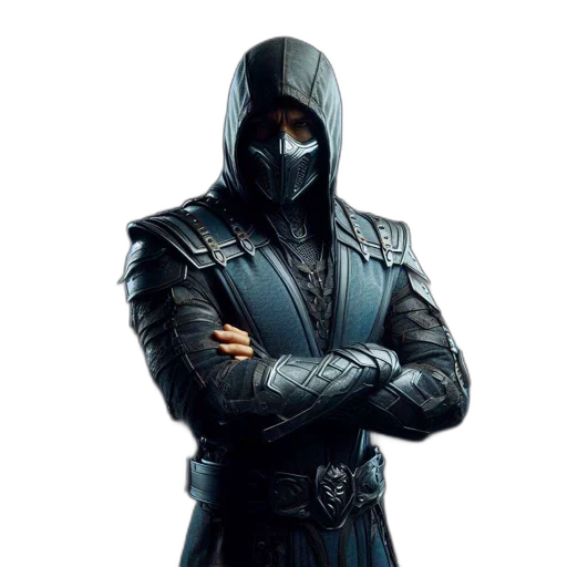 mask, jacket, face, weapon, concept art, cyberpunk, 3d render, pixel art transparent PNG cut-out
