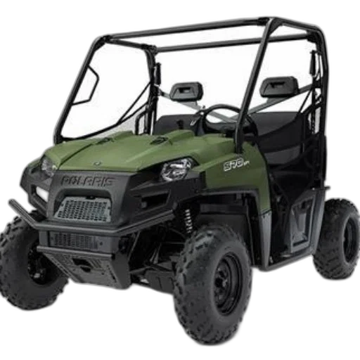 green, polaris, ranger, utility, vehicle, black, accents, rugged transparent PNG cut-out
