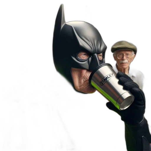 mask, weapon, staff, comic book art, concept art, 3d render, photorealistic, elderly transparent PNG cut-out