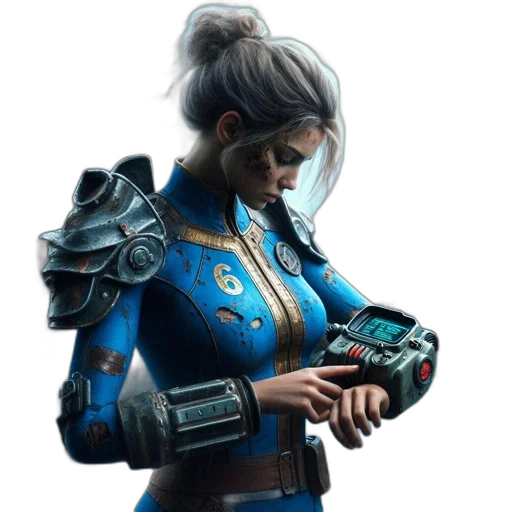 staff, jacket, face, weapon, concept art, cyberpunk, fantasy art, 3d render transparent PNG cut-out