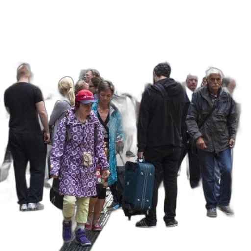 mask, jacket, staff, city street, busy, train, station, people transparent PNG cut-out