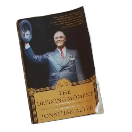 book, titled, defining, moment, jonathan, alter, placed, white transparent PNG cut-out