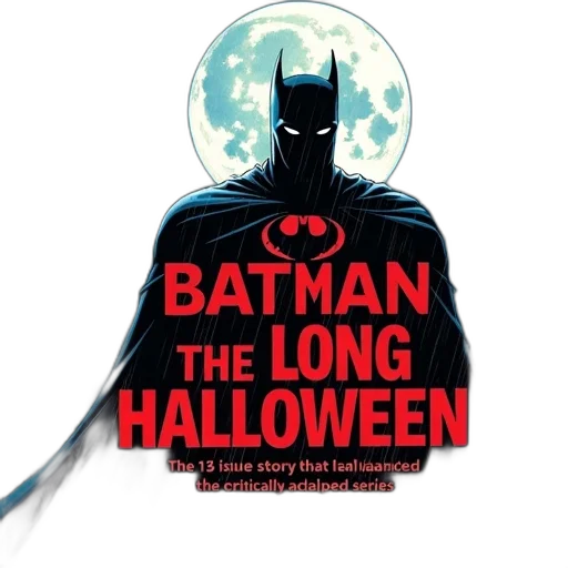 comic book art, cover, batman, long, halloween, vol, featuring, dynamic transparent PNG cut-out