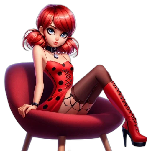 dress, furniture, concept art, 3d render, cartoon, fantasy art, red, animated transparent PNG cut-out