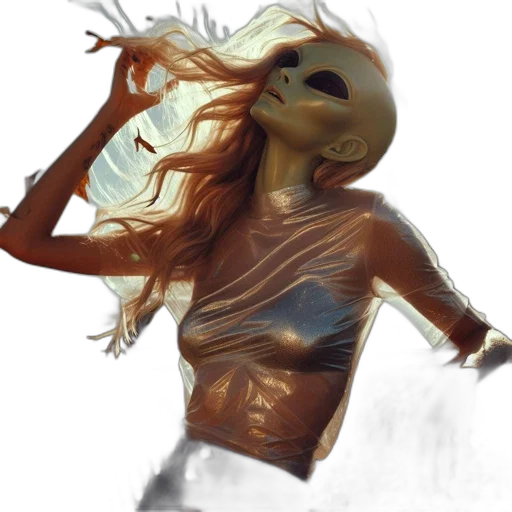 mask, creature, face, dress, concept art, fantasy art, comic book art, photorealistic transparent PNG cut-out